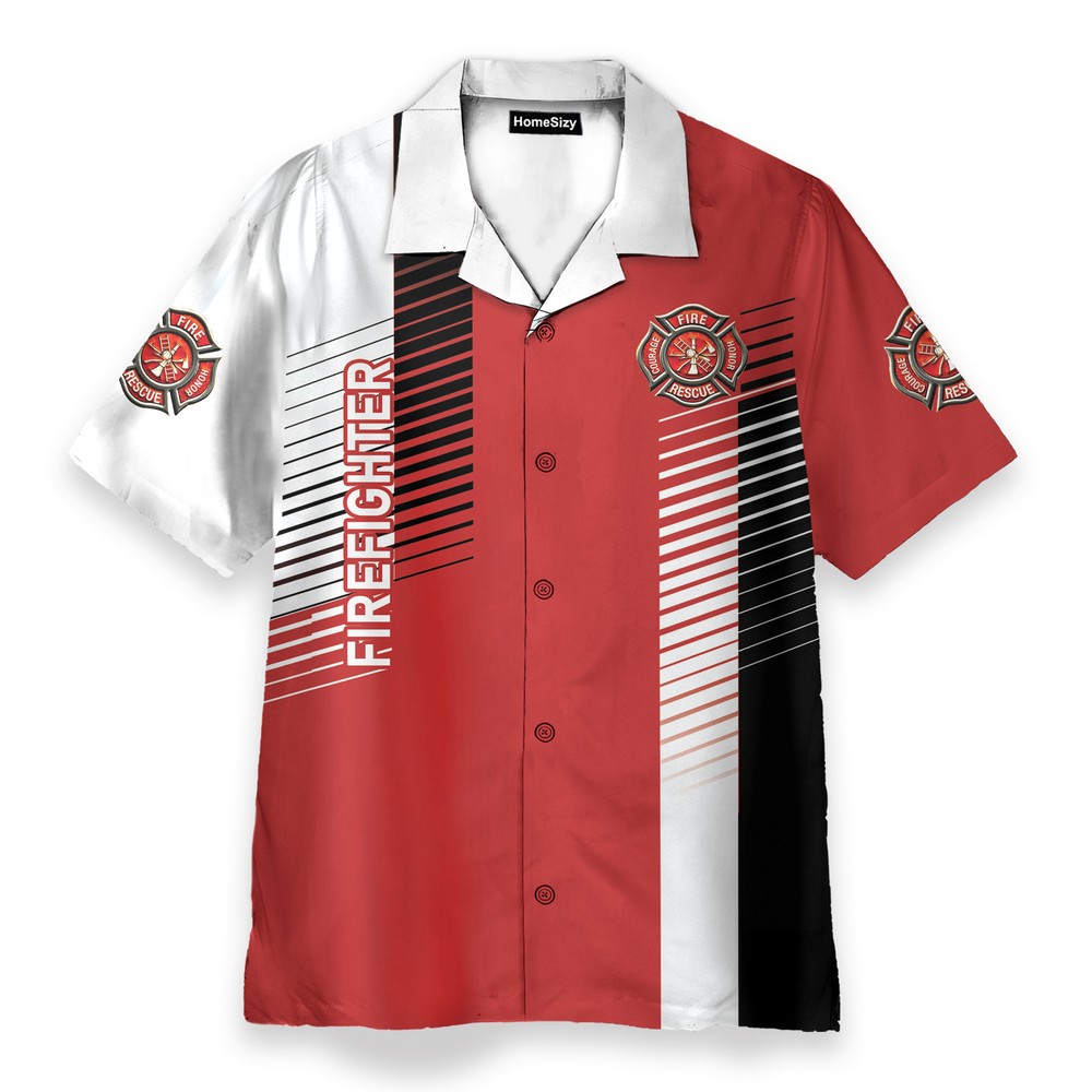 Firefighter Mens Buttons Up Shirts   Hawaiian Shirt