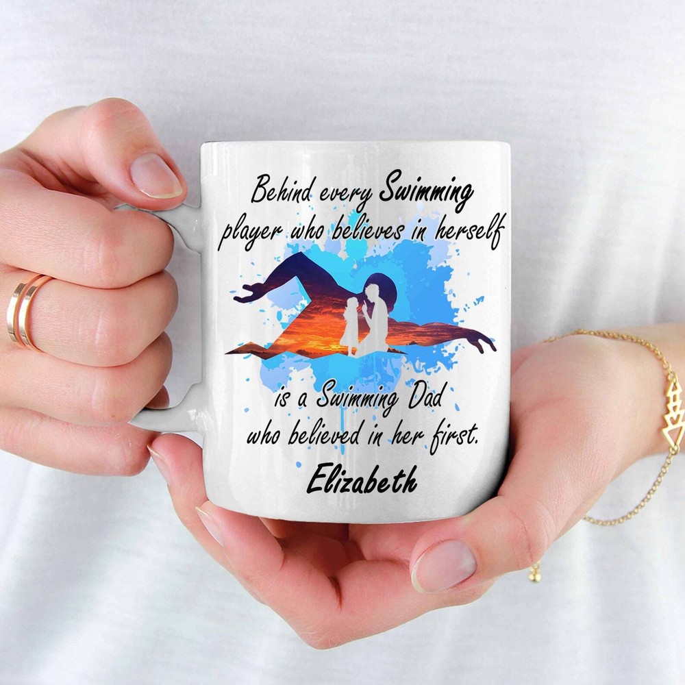 Custom Name Coffee Mug For Father's Day Birthdaygift From Daughter Behind Every