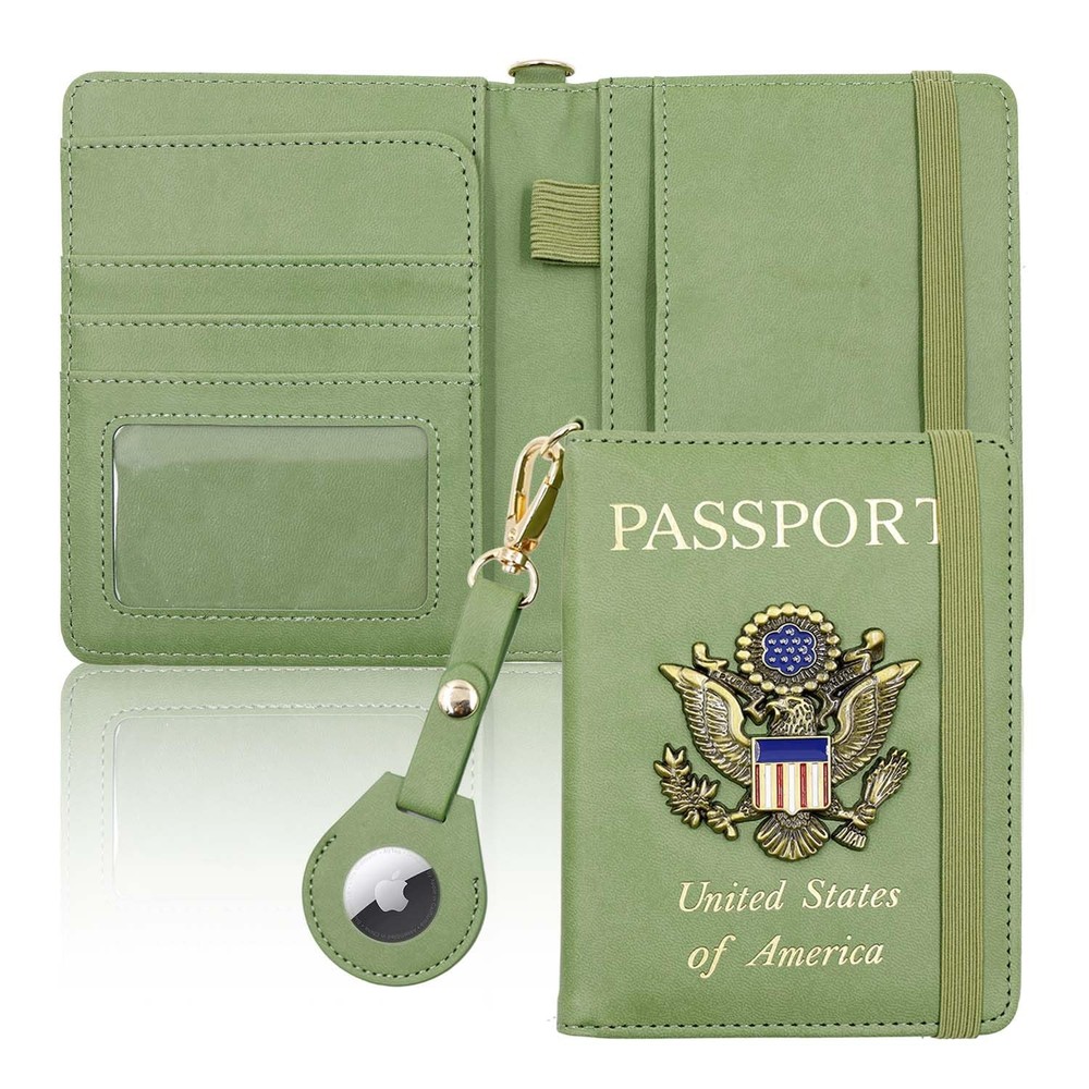 Airtag-Compatible Passport Wallet Holder for Women & Family Travel Essentials
