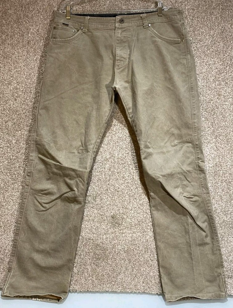 Kuhl Mens Free Rydr Vintage Patina Dye Canvas Beige Hiking Pants Size 38X32