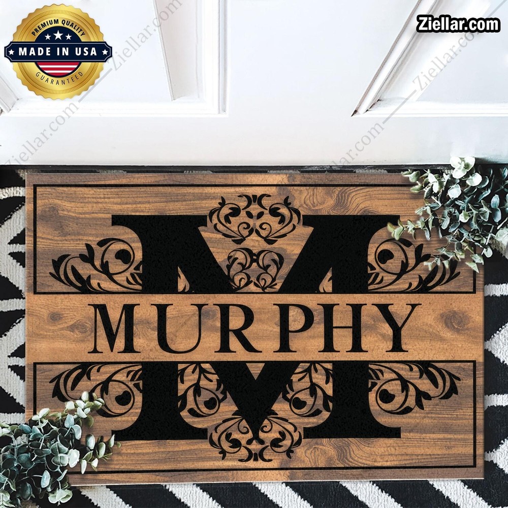 Rustic Monogram Doormat Customizable with Family Name  