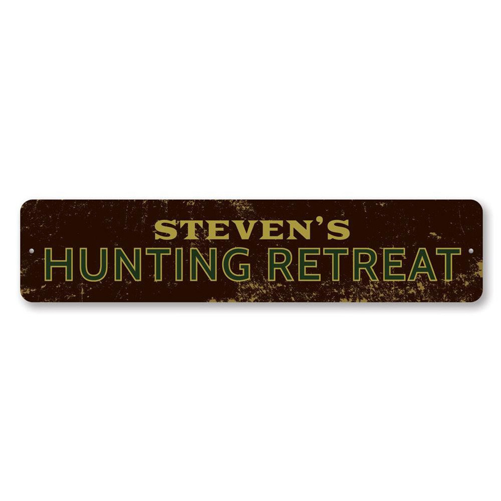 Hunting Retreat Sign, Personalized Lodge Name Sign, Custom Metal Decor Sign
