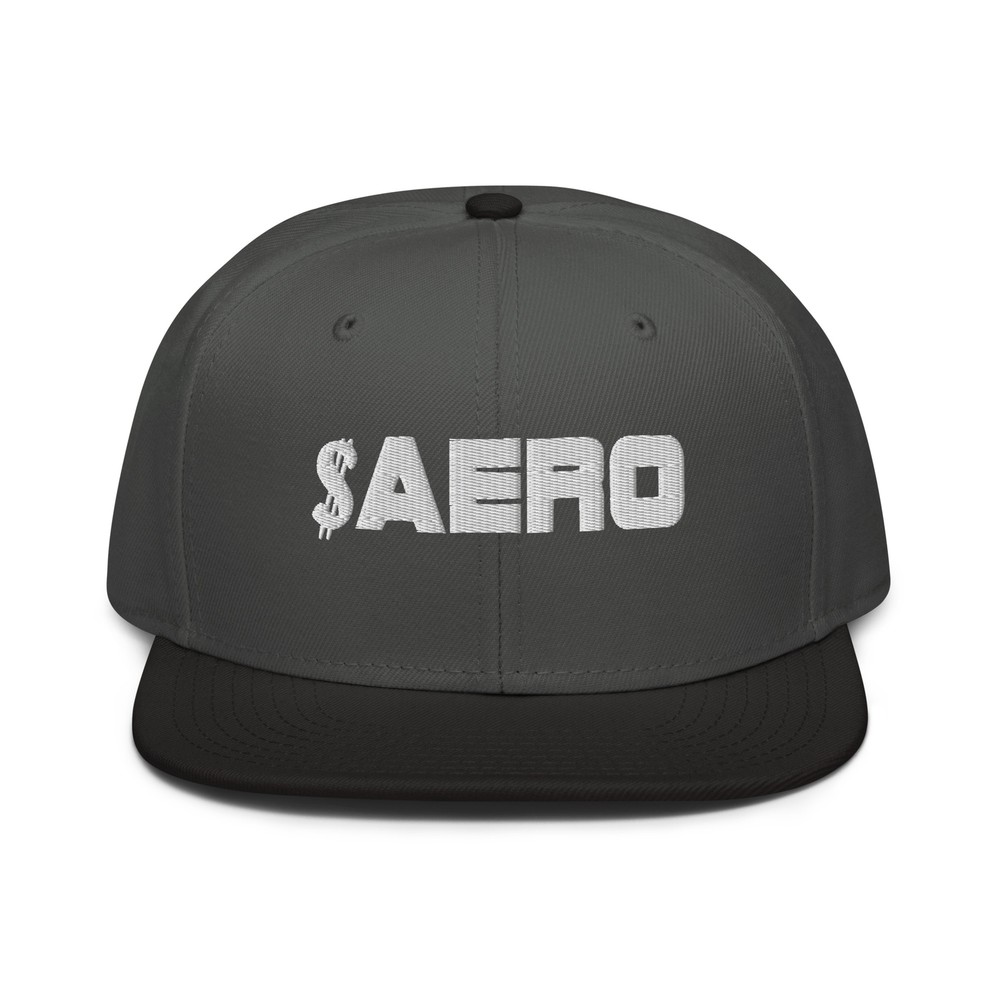 $AERO Aerodrome Finance Ticker Cryptocurrency Snapback Hat Flat Bill Cap-image