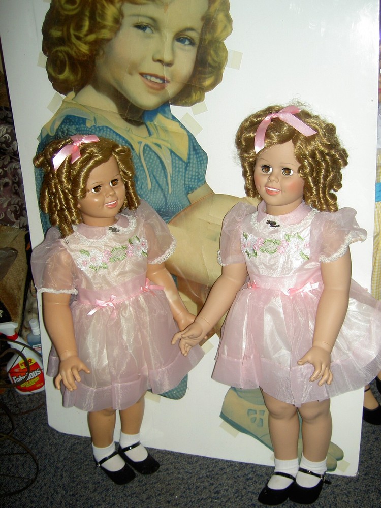 ONE Shirley Temple 35” PayPal vinyl doll orig. PINK PARTY DRESS by DANBURY MINT-image