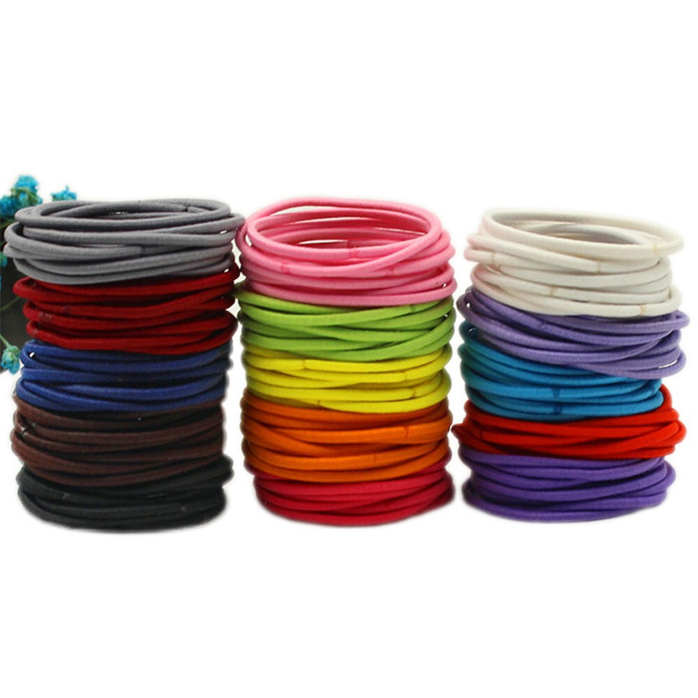 10pcs Thin Elastic Rubber Bands for Girls Cute Ponytail Hair Holders