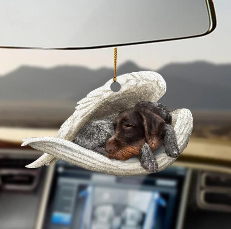 German Wirehaired Pointer Ornament sleeping angel