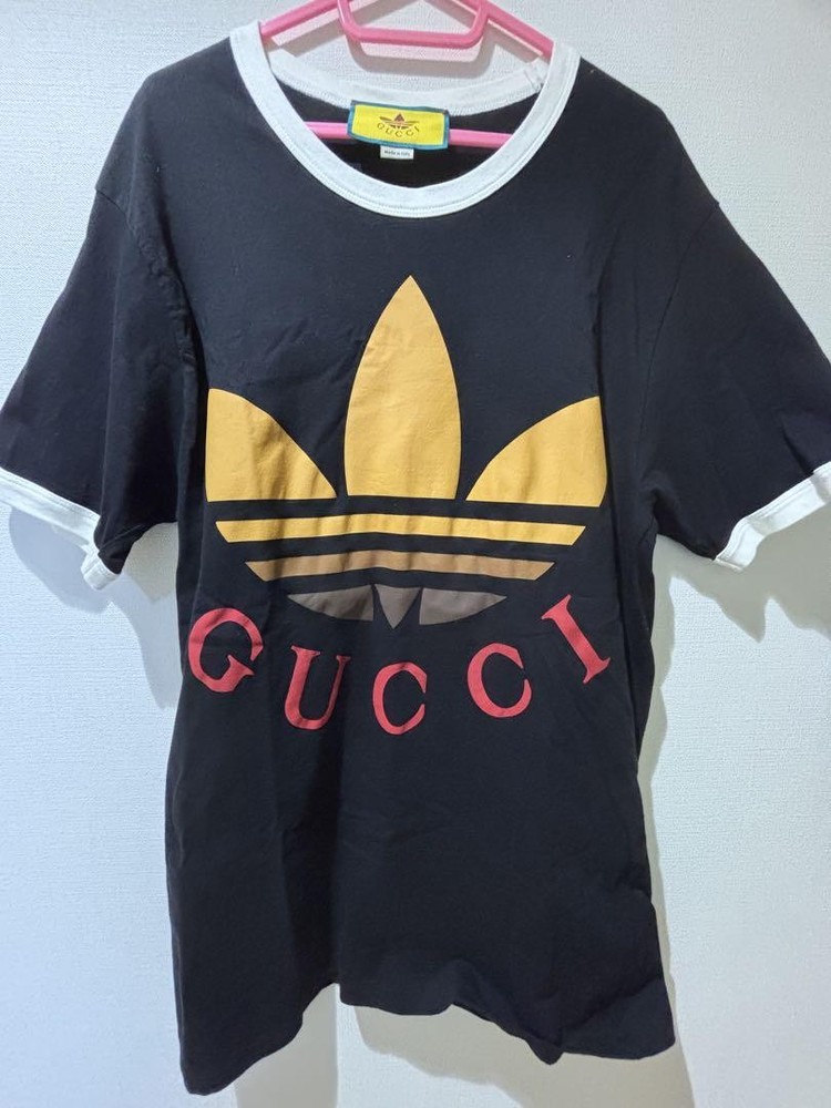 GUCCI x adidas logo T-shirt in medium size for men