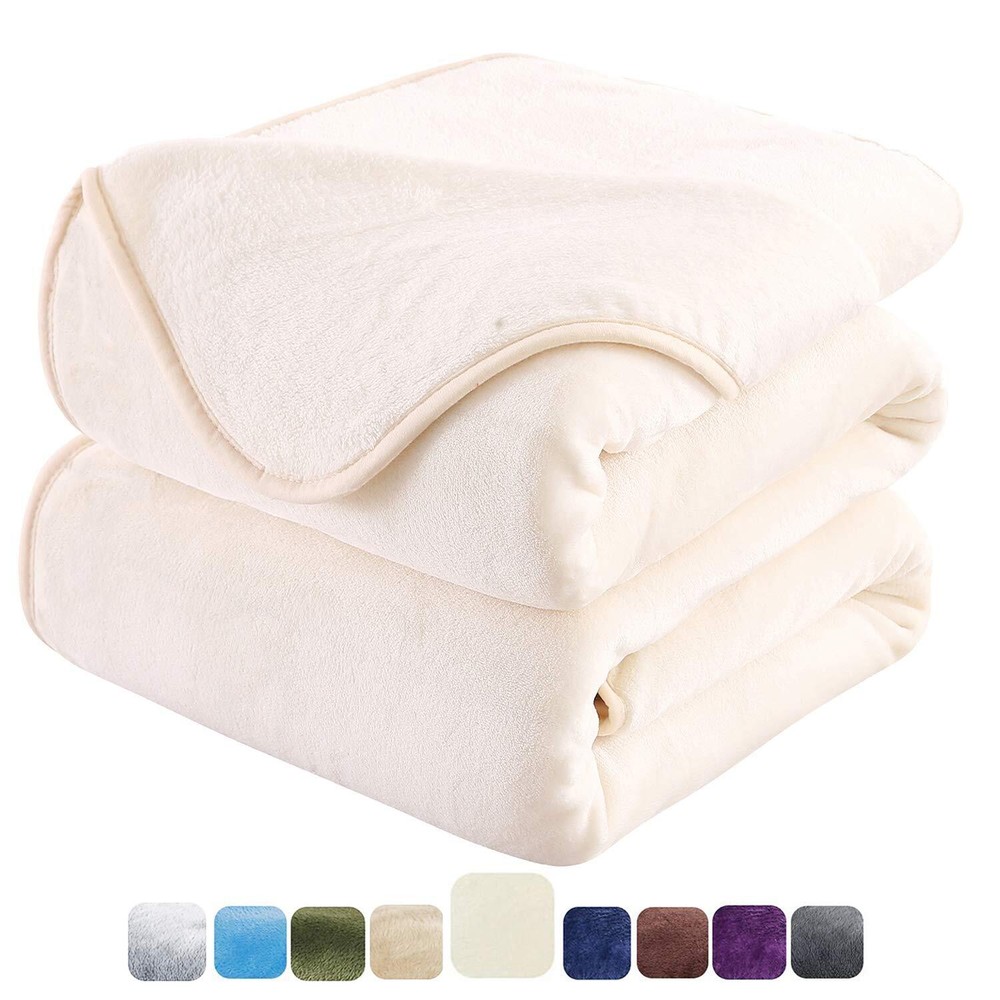 HOZY Soft Blanket Twin Size Fleece Warm Fuzzy Throw Blankets for The Bed Sofa...