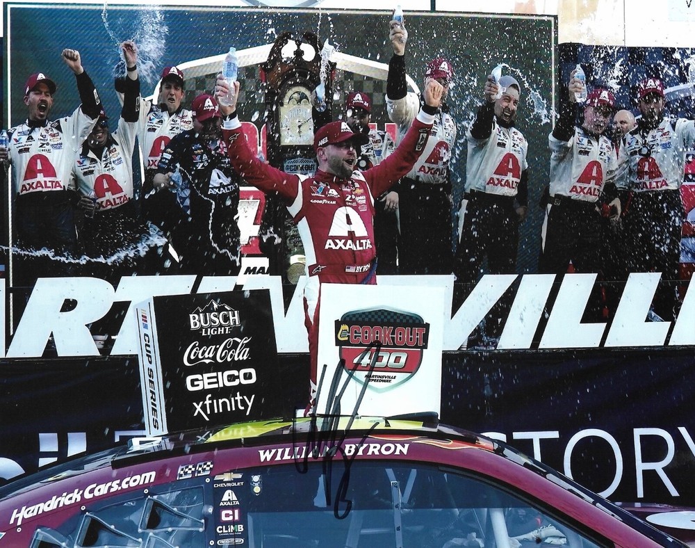 2024 William Byron Martinsville Cookout WIN Axalta Signed Auto 8x10 Photo COA #2