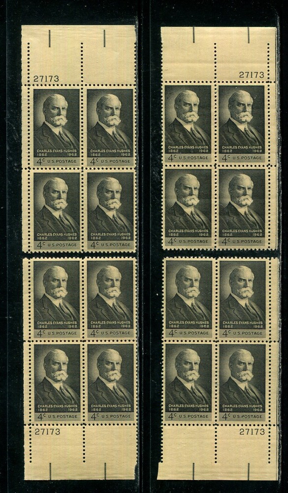 US 4c Charles Evans Hughes Matched Plate Block MNH Stamp #1195, Catalog 27173, 1m608