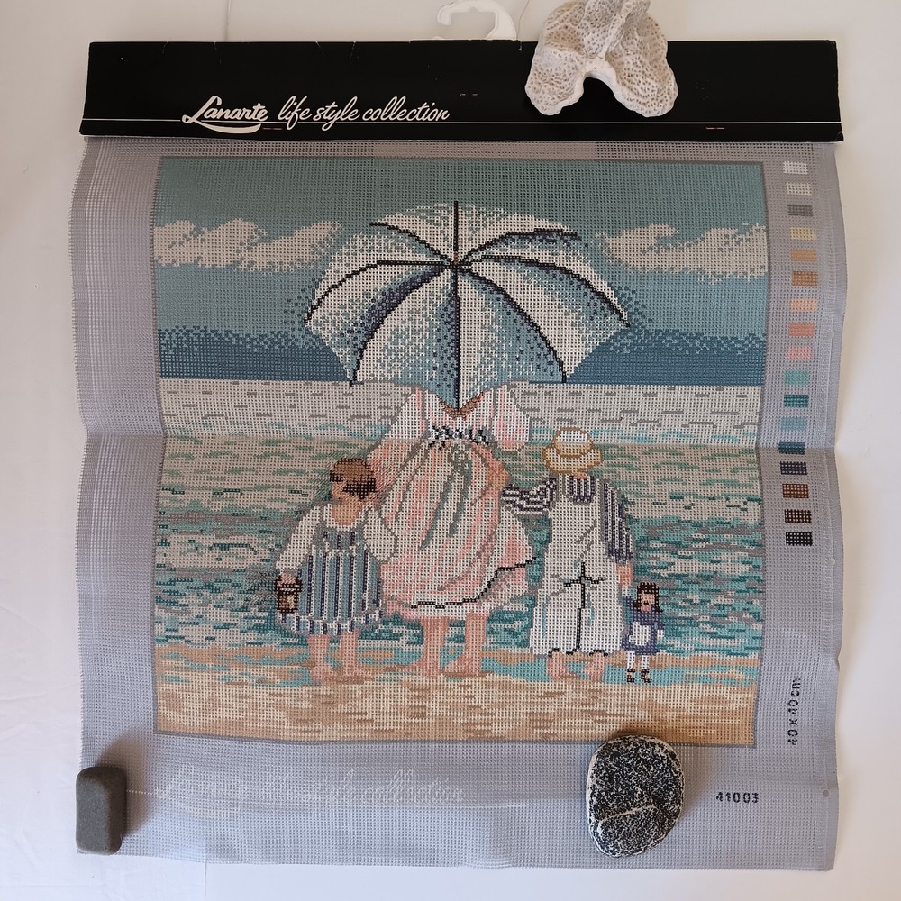 Lanarte DIY Printed Canvas Needlework Cross Stitch Beach Ocean 16