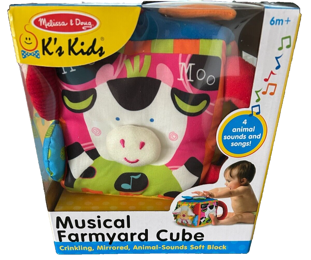 Melissa and Doug Musical Farmyard Cube Baby Developmental Toy 6 Months Plus New