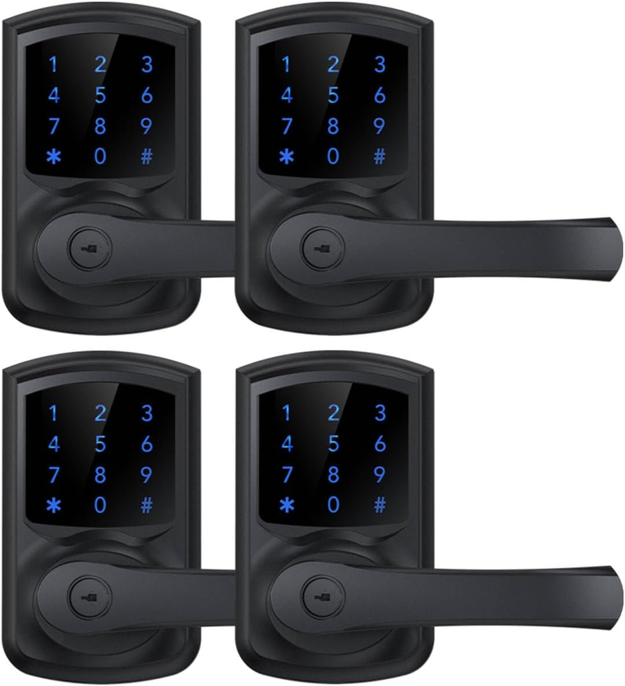 Smart Keyless Entry Door Lock with Touchscreen Keypad & Handle