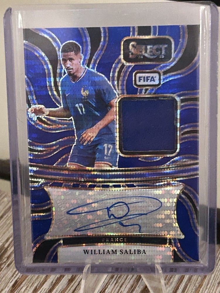 2024-25 Panini Select FIFA #AM-WS William Saliba Blue Pulsar Patch Auto France
