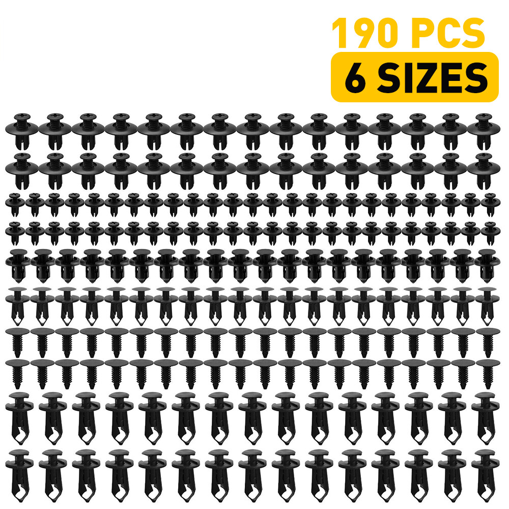 190 PCS Bumper Fender Moulding Side Garnish Grille Retainer Clip Various ABS