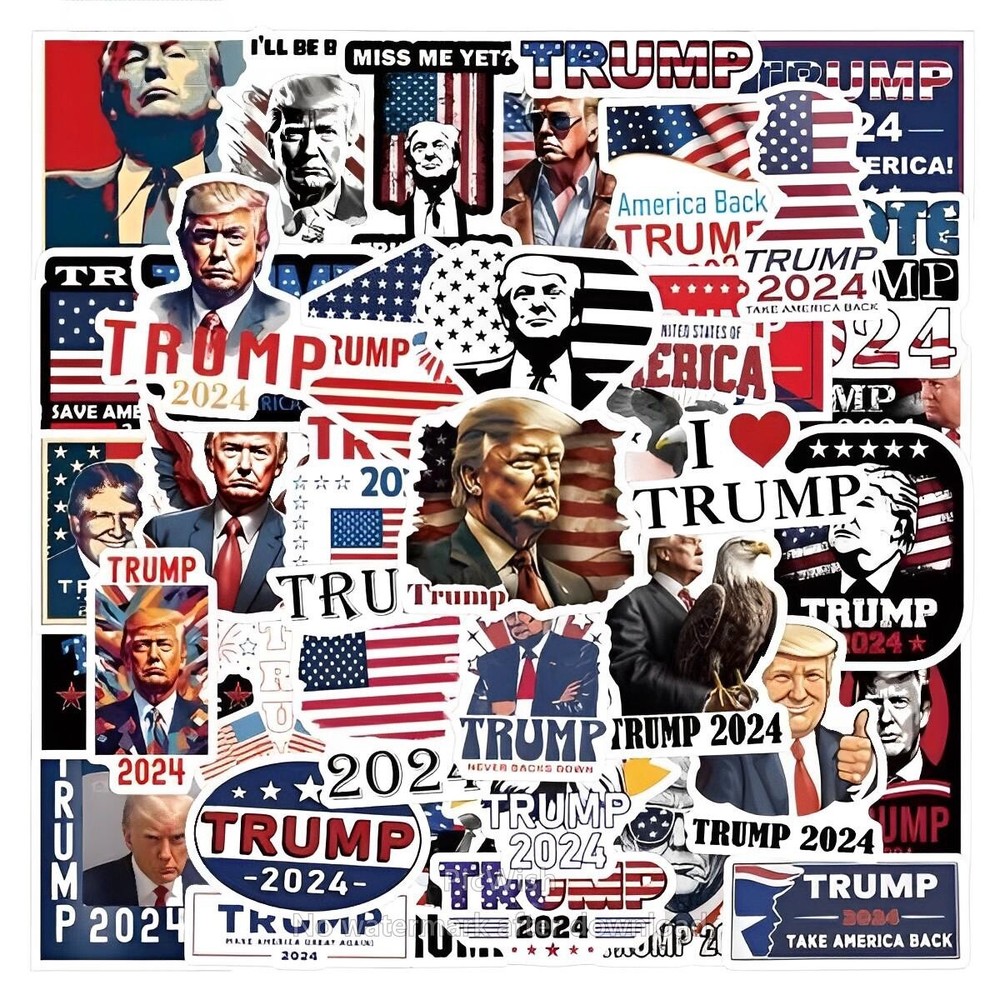 100 Trump Stickers Assorted Donald Trump United States of America President