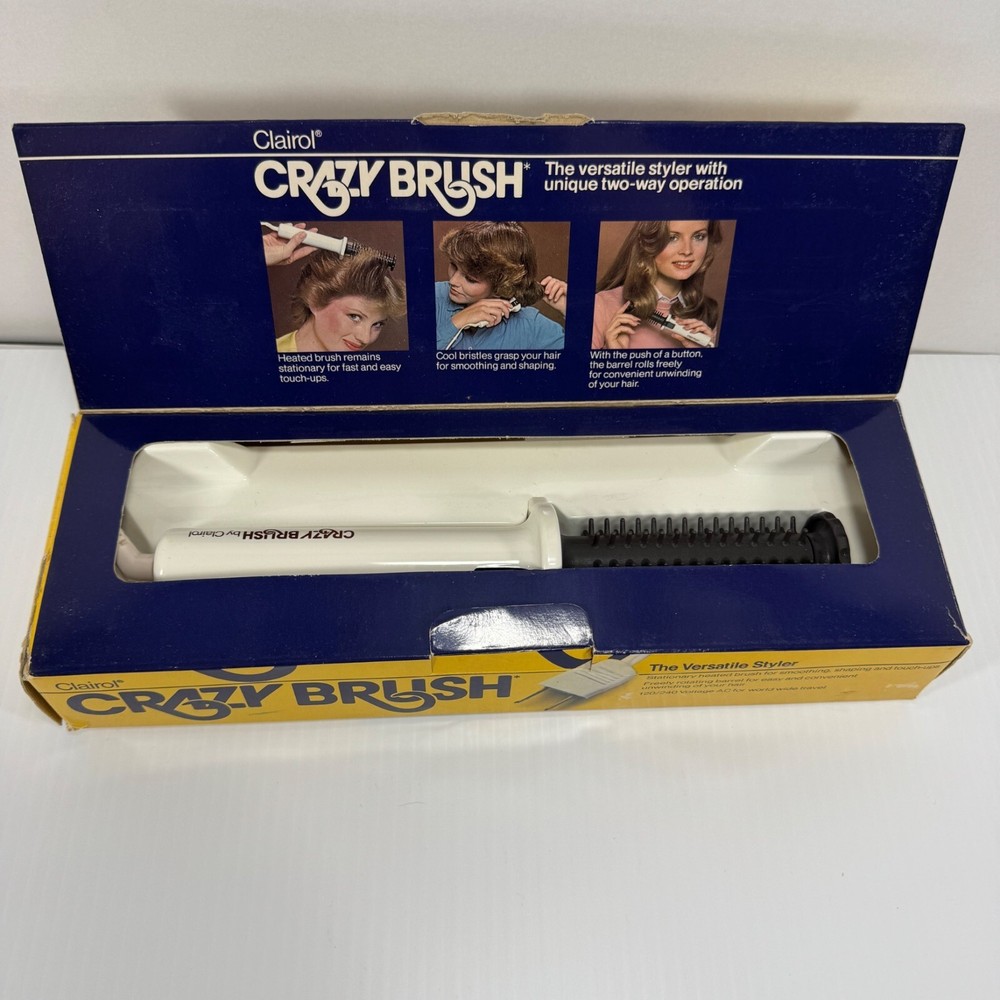 Vintage Clairol Crazy Brush Rotating Barrel Curling Iron for Versatile Styling