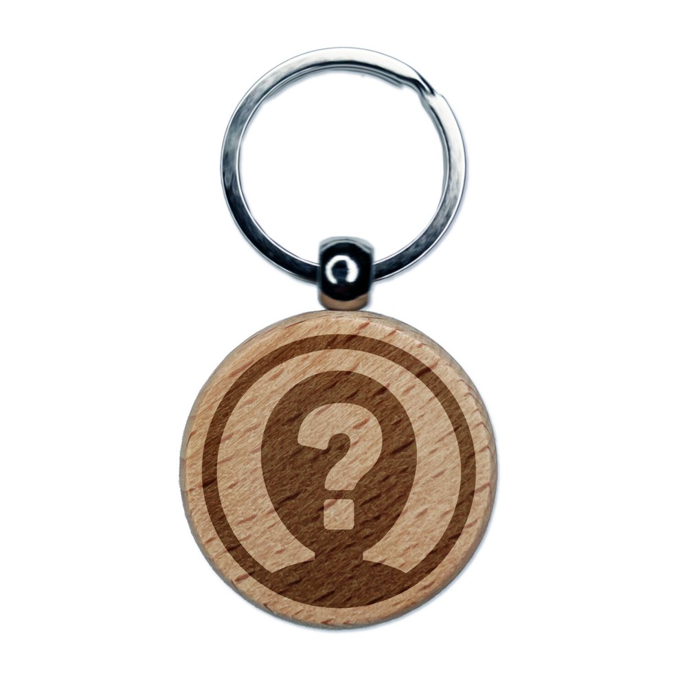 Anonymous Hidden Secret Person Icon Engraved Wood Round Keychain Tag Charm