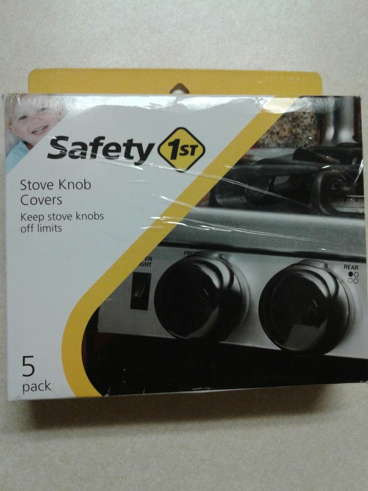 Safety 1st Stove Knob Covers, 5 Count, Black, New - open box