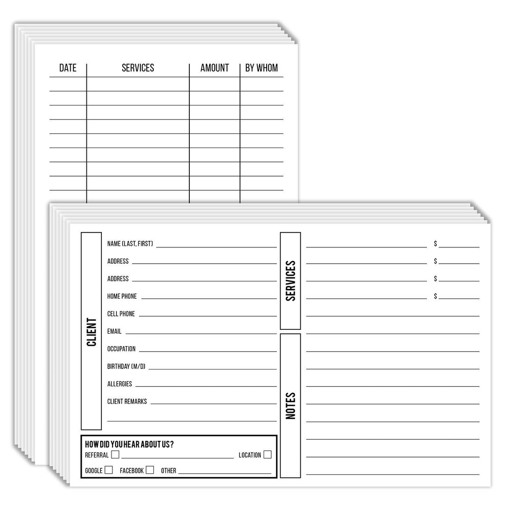 Beautician Customer Info Card for Nail Hairdresser Cosmetologist Clients-image