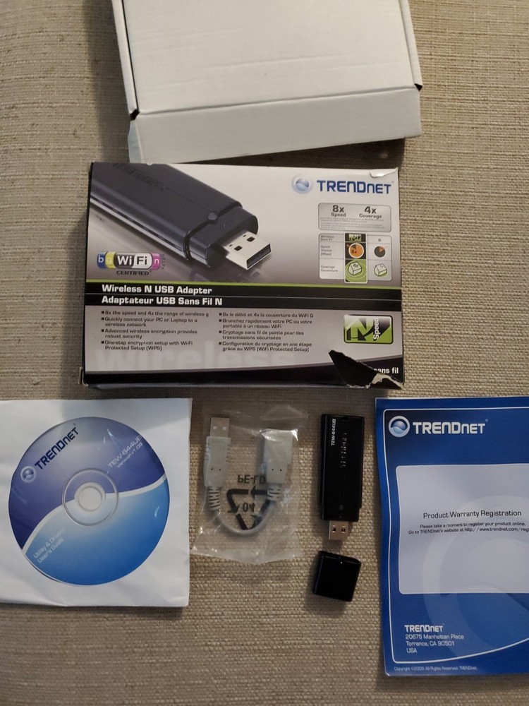 TRENDnet Wireless N USB Adapter TEW-644UB Open Box Untested. (Description)