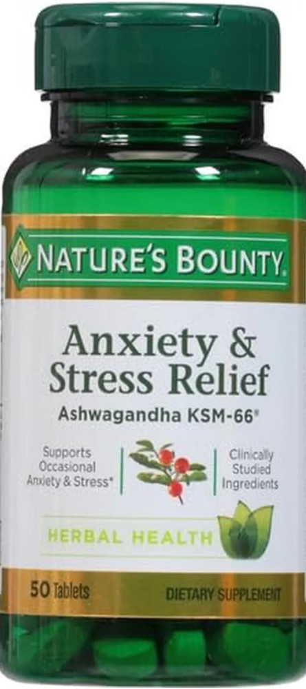 Nature’s Bounty Anxiety Stress Relief Ashwagandha 50 Tablet Exp 2025+