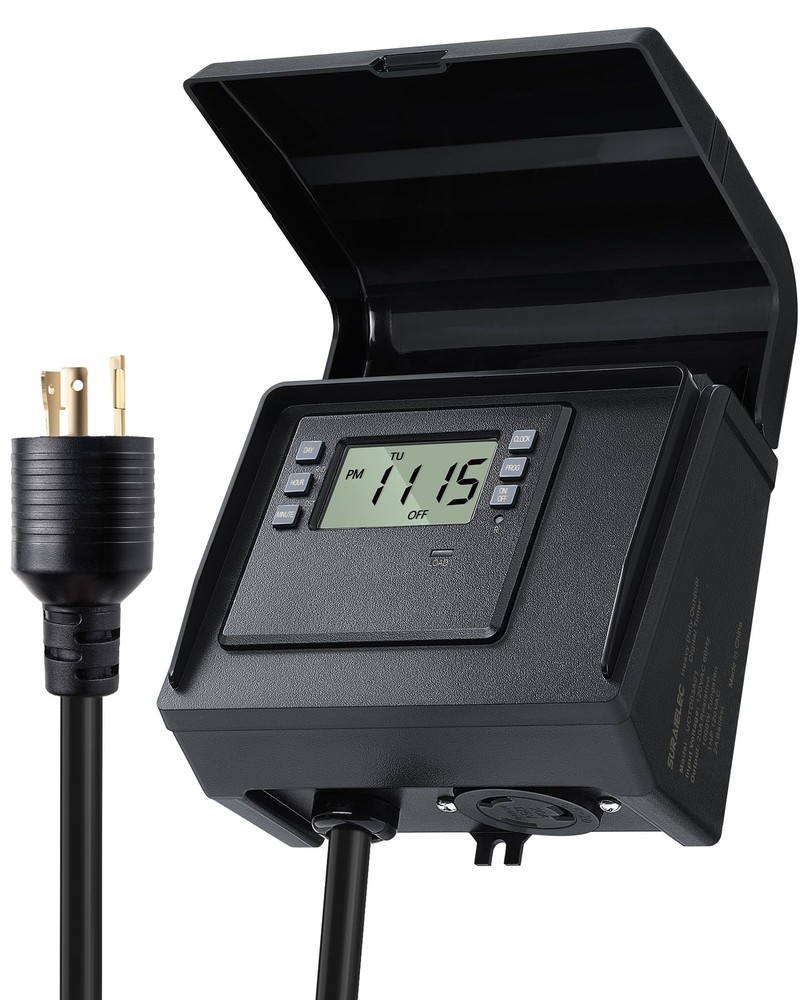 7-Day Digital Pool Timer NEMA L5-20R for Pumps Heaters Lights-image