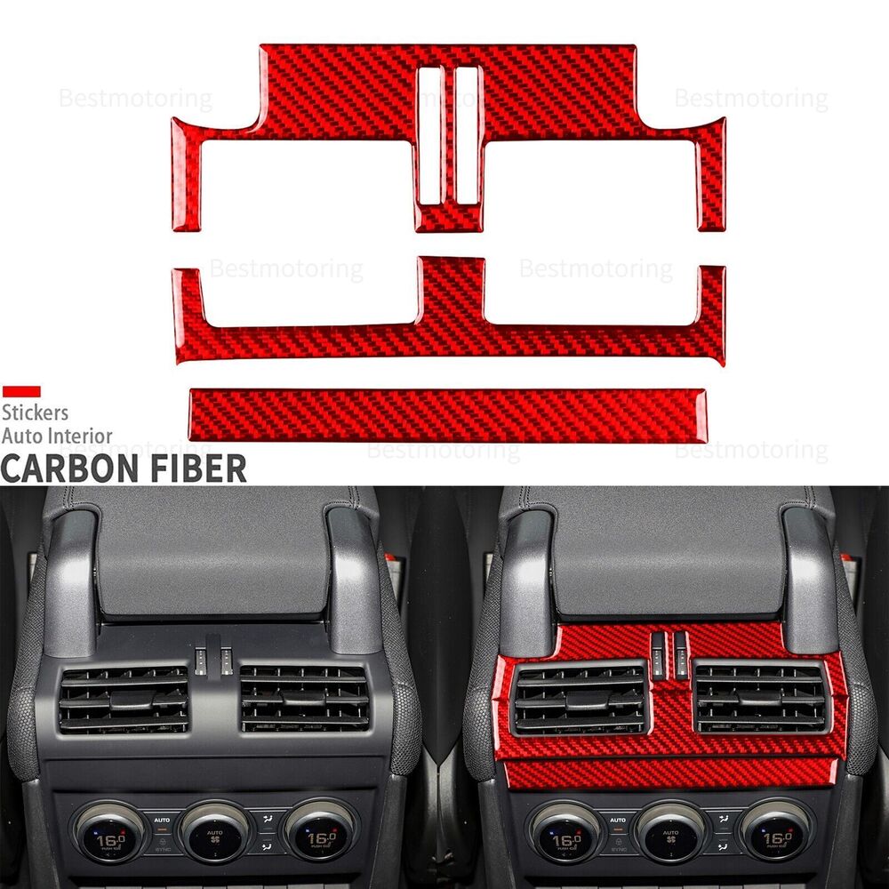 Red Carbon Fiber Rear Air Vent Outlet Panel Cover For Land Rover Defender 20-24