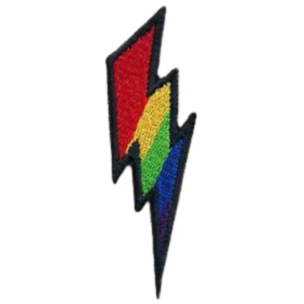 Colorful Lightning Bolt Embroidered Iron-On Sew-On Patch  