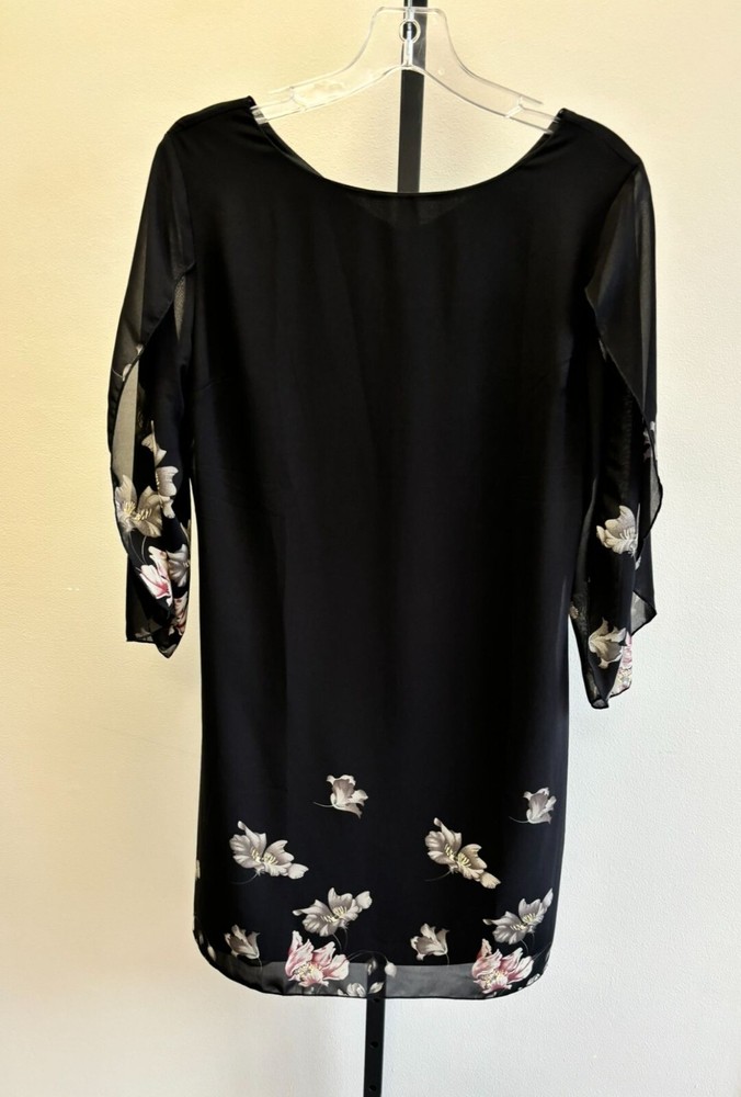 Grace Karin Womens Black Floral 3/4 Sleeve Dress Size S NWT 40318