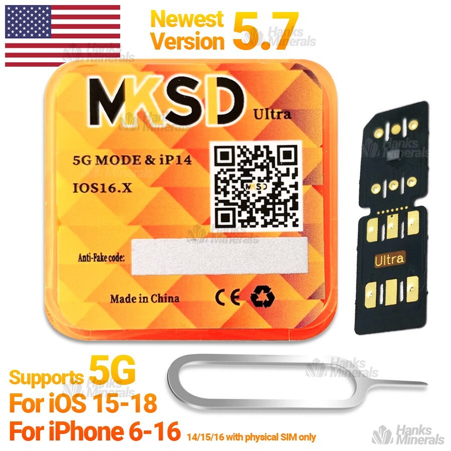 MKSD Ultra V5.7 Unlock Card 2024 RSIM Chip Service iPhone 15 14 13 12 11 X 8 7 6