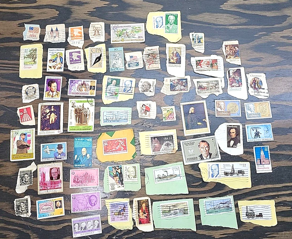 Vintage Themed Stamps Lot of 59 from Various Countries Peoples Places  