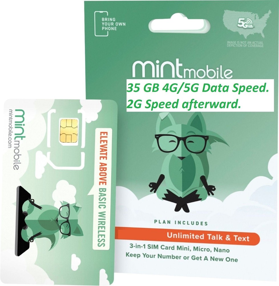 Mint Mobile 12-Month Unlimited Data Talk Text Plan with SIM Card-image