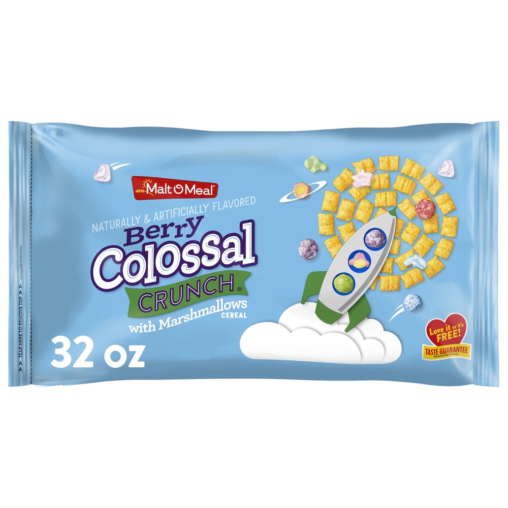 Malt-O-Meal Berry Colossal Crunch with Marshmallows Breakfast Cereal Crunchy ...