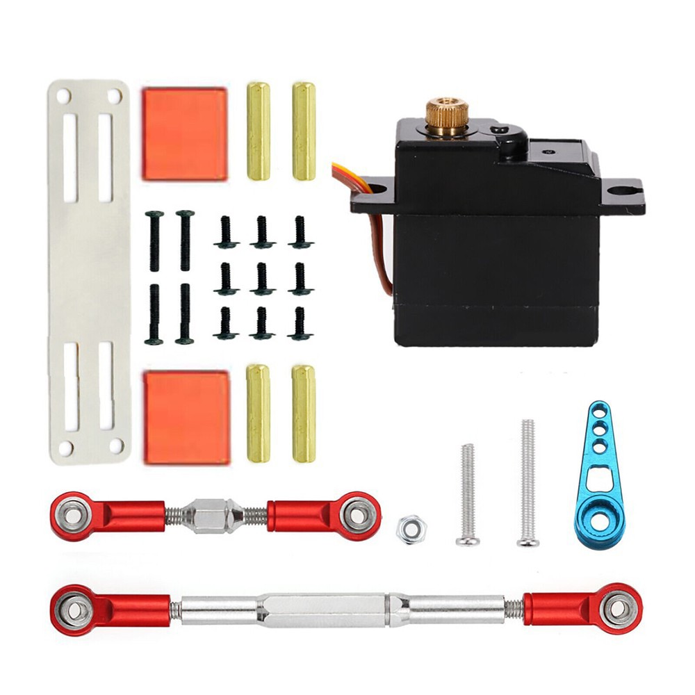 Metal Axle Gear Servo Arm Steering Rod Kit for WPL C14 C24 RC Trucks