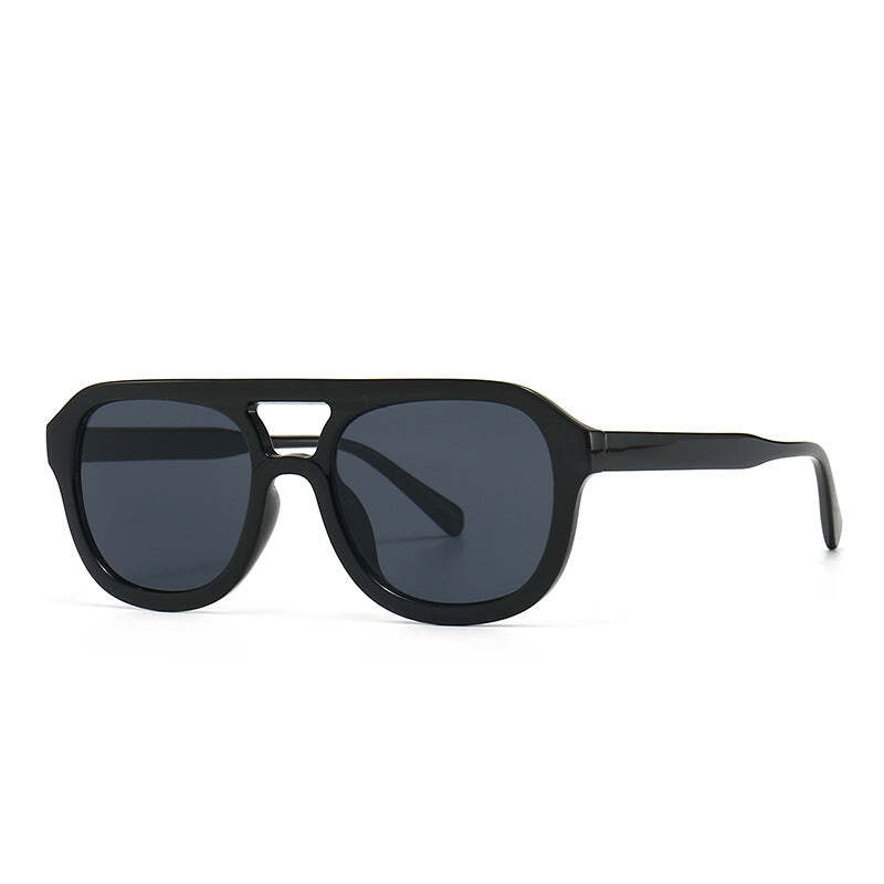 Modern Retro Square Flat Top Street Shooting Sunglasses