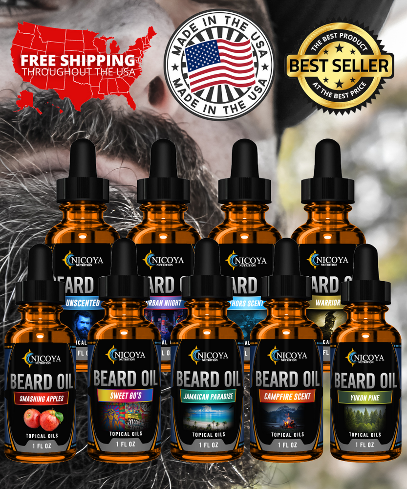 Beard Growth Oil- Fast Growing Beard Mustache Facial Hair oil for Men 15+ Scents