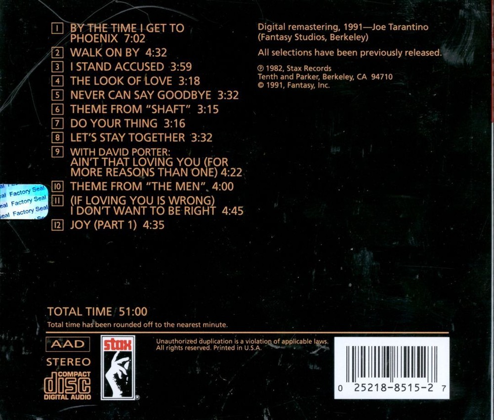 Isaac Hayes Greatest Hit Singles New CD Collection Music Album