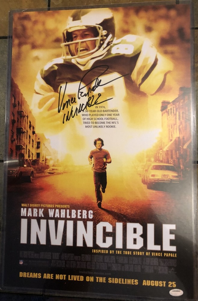 Vince Papale Signed Invincible 11x17 Movie Poster w/Invincible w/COA-image