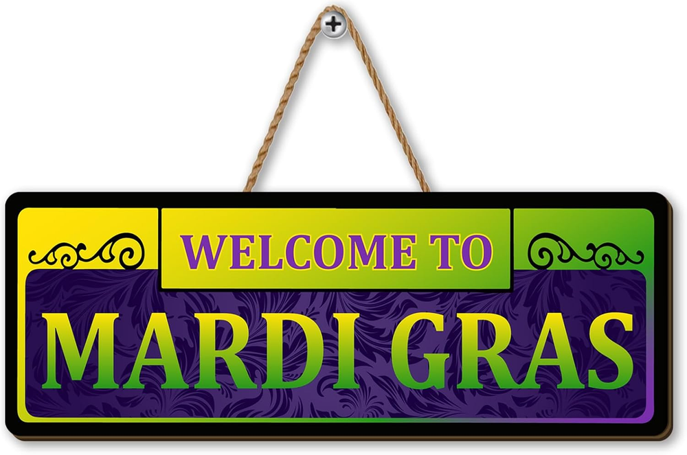 Mardi Gras Decorations New Orleans Brazi Carnival Hanging Sign Fat Tuesday Door