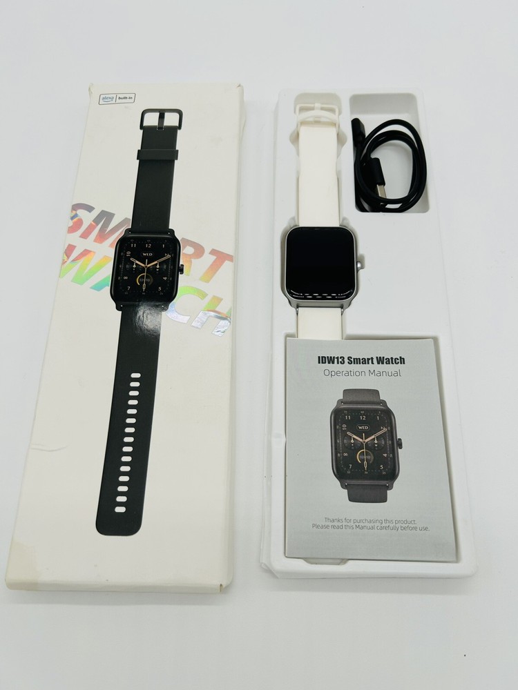 Fitpolo Alexa Smart Watch with Touch Screen Fitness Tracker White Band