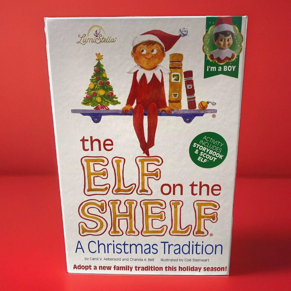 The Elf On The Shelf Blue Eyed Boy Doll Light Skin Christmas Story Book NEW