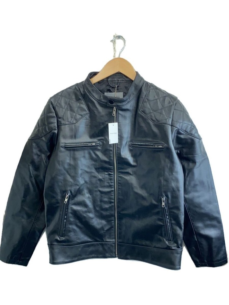 Bolini Black Cowhide Leather Blouson Jacket 1266 Size 50