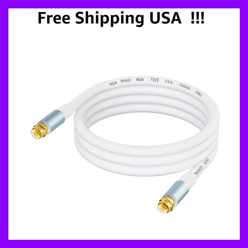 3FT Coaxial Cable Super Speed Internet, Broadband and Digital TV Aerial, Sate...
