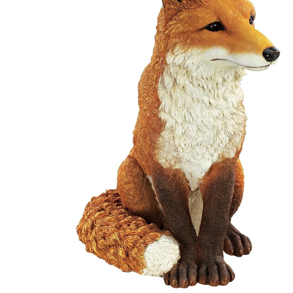 Simon 18-Inch Whimsical Woodland Fox Garden Statue for Indoor or Outdoor Decor