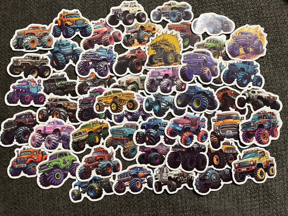 10-Piece Monster Truck Sticker Set for Kids & Vehicles