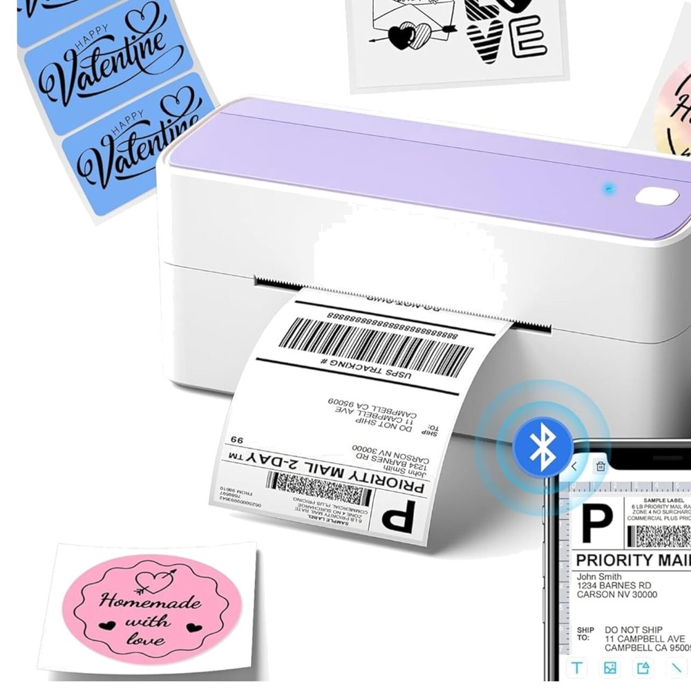 Portable Bluetooth 4x6 Shipping Label Printer for Home Business
