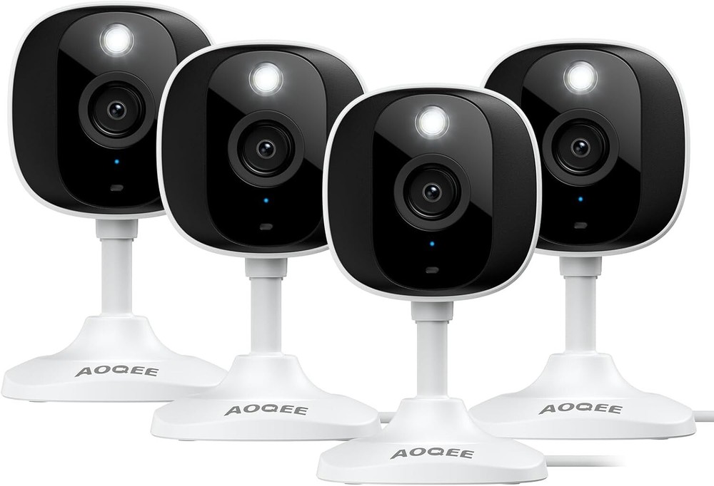 4-Pack 2K HD Security Cameras with Color Night Vision and 2-Way Audio  