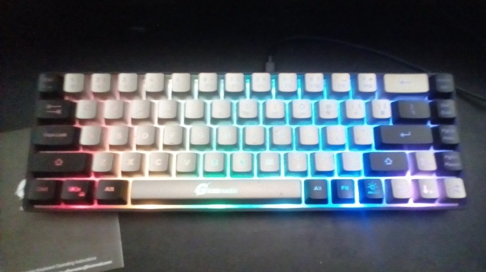 GEODMAER 65% Wireless Rechargeable Backlit Gaming Keyboard with No-Conflict Design