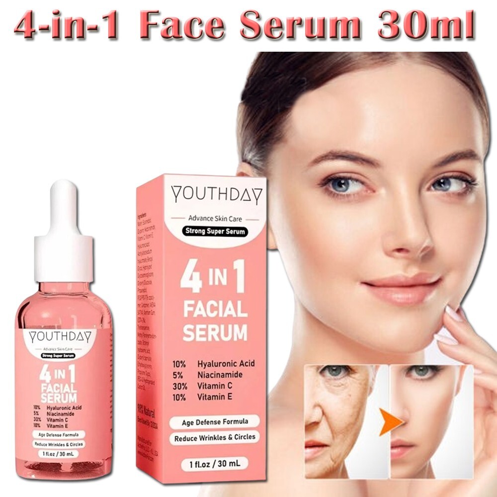 4-in-1 Face Serum Anti Aging Niacinamide Hyaluronic Acid Shrinks Pores 30ml